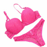 Sexy Women Black Noir White Lace Drill Bra Set