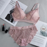 Women Sexy No Steel Ring Wire Free Bra Set