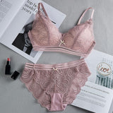 Women Sexy No Steel Ring Wire Free Bra Set